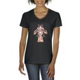 thumbnail image 1 of NIB - Women's T-Shirt V-Neck Short Sleeve, up to Women Size 3XL - Giraffe, 1 of 5