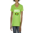 thumbnail image 1 of NIB - Women's T-Shirt V-Neck Short Sleeve - Jamaica Flag, 1 of 5