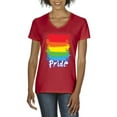 thumbnail image 1 of NIB - Women's T-Shirt V-Neck Short Sleeve, up to Women Size 3XL - Rainbow Pride, 1 of 5