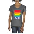 thumbnail image 1 of NIB - Women's T-Shirt V-Neck Short Sleeve, up to Women Size 3XL - Rainbow Pride, 1 of 5