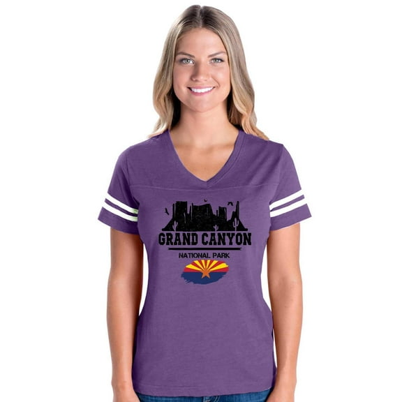 NIB - Womens Football Fine Jersey T-shirts - Arizona Grand Canyon National Park