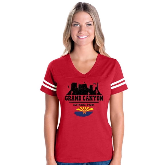 NIB - Womens Football Fine Jersey T-shirts - Arizona Grand Canyon National Park
