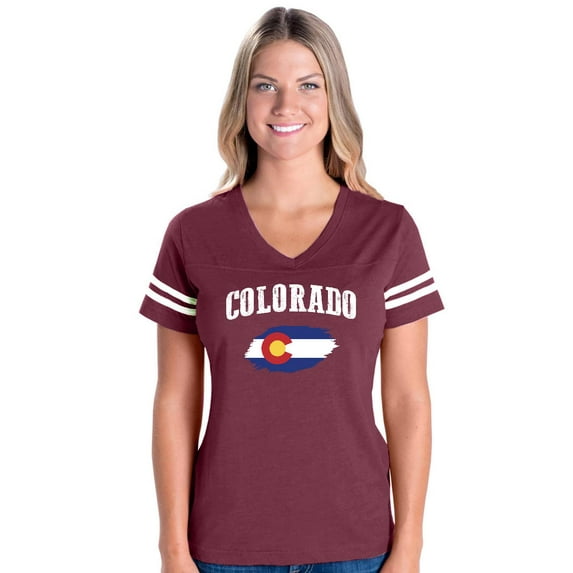 IWPF - Womens Football Fine Jersey T-shirts - Colorado Flag