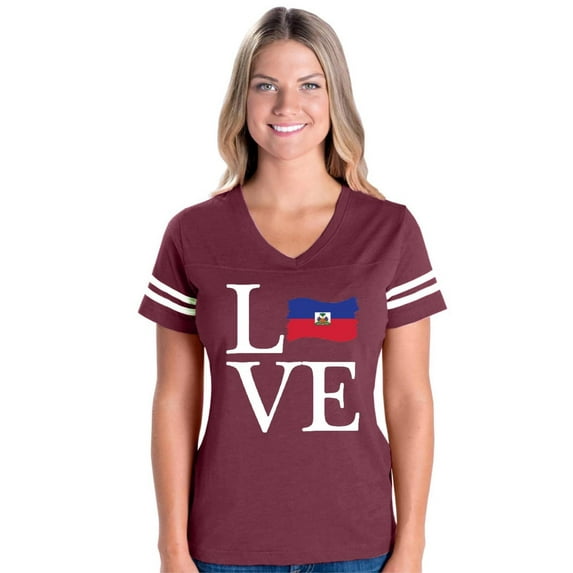 NIB - Womens Football Fine Jersey T-shirts - Haiti