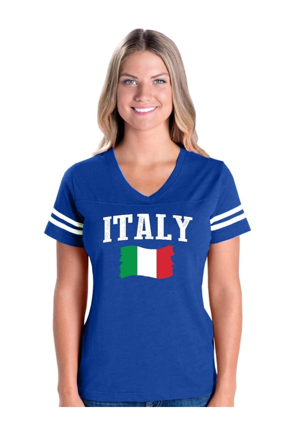 - Womens Football Fine Jersey T-shirts - Italy