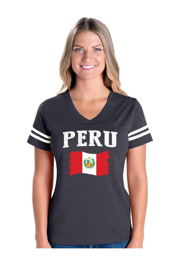 - Womens Football Fine Jersey T-shirts - Peru
