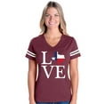 thumbnail image 1 of NIB - Womens Football Fine Jersey T-shirts - Texas Flag, 1 of 5