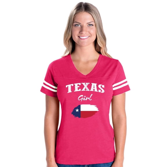 NIB - Womens Football Fine Jersey T-shirts - Texas Girl