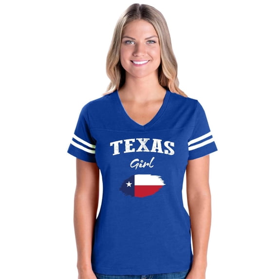 NIB - Womens Football Fine Jersey T-shirts - Texas Girl
