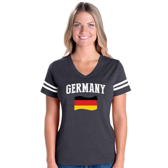 NIB - Womens Football Fine Jersey T-shirts, up to Size 3XL - Germany Flag