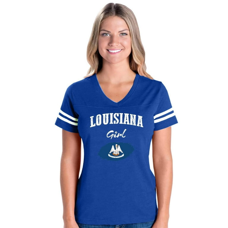 NIB - Womens Football Fine Jersey T-shirts, up to Size 3XL - Louisiana Girl  