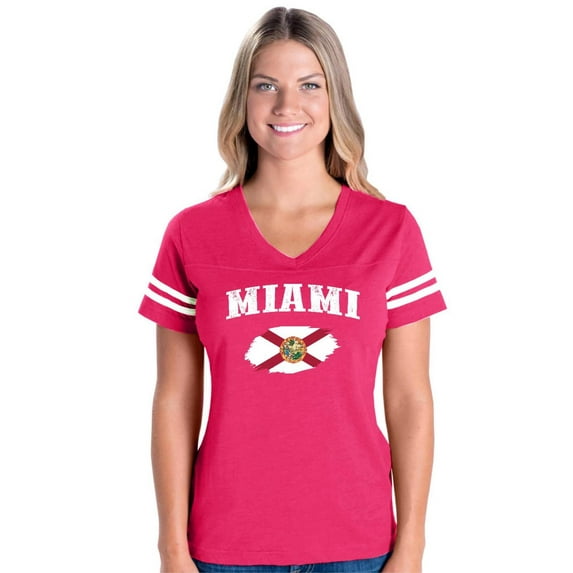 NIB - Womens Football Fine Jersey T-shirts, up to Size 3XL - Miami