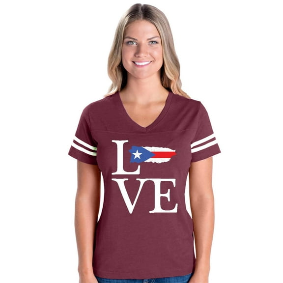 NIB - Womens Football Fine Jersey T-shirts, up to Size 3XL - Puerto Rico