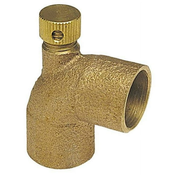 NIBCO 1/2 In. CxC 90 Deg. Copper Drain Elbow w/Cap (1/4 Bend) BF0050LC