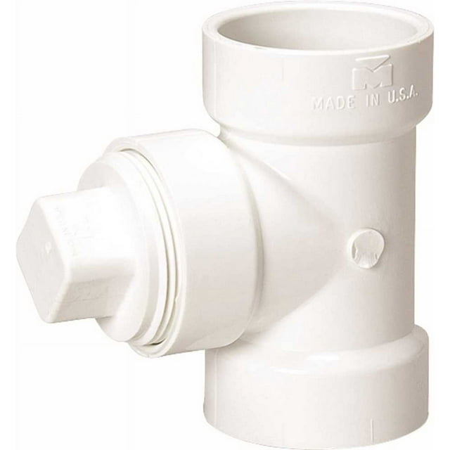 NIBCO C4814HD112 COPY 0 1-1/2 in. PVC DWV Hub x Hub x FPT Cleanout Plug Tee