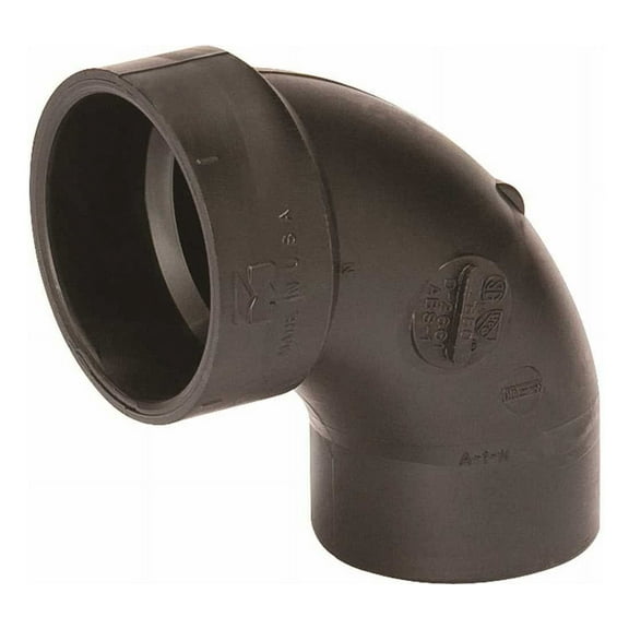 NIBCO C58072HD112 1-1/2 in. ABS DWV 90 Degree Spigot x Hub Street Elbow