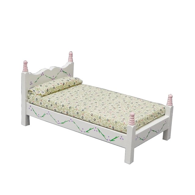 NIBOLOG 112 Miniature Bed Multiuse Cute Wood Miniature Bed Display