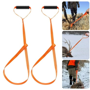 NIBOLOG 1 Pair Deer Drag Harness Strap 1700lbs Load-Bearing Deer Dragging Rope Pulling Harness for Hunter Pull Deer Puller Rope with Non-Slip Handle Hunting Accessories