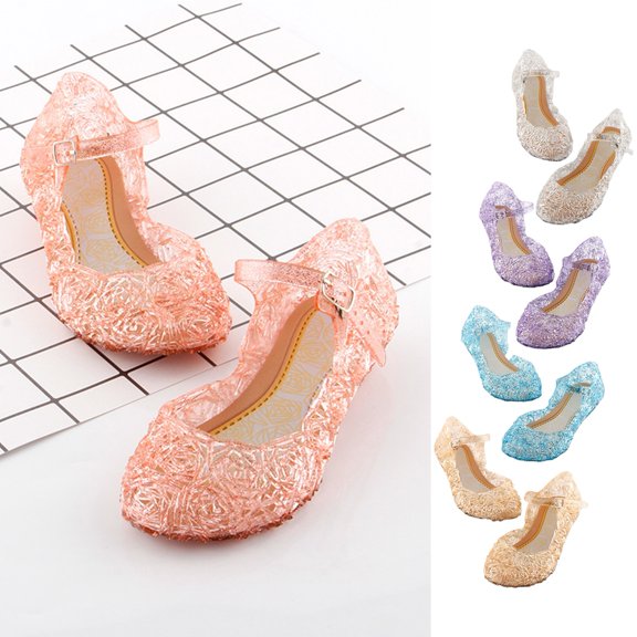 NIBOLOG 1 Pair Girls Shoes High Heel Charming PVC Performance Prop Comfortable Children Sandals for Home