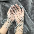 thumbnail image 1 of NIBOLOG 1 Pair Transparent Gloves Short Tulle Mesh Dot Design Lace Gloves for Weeding, 1 of 8