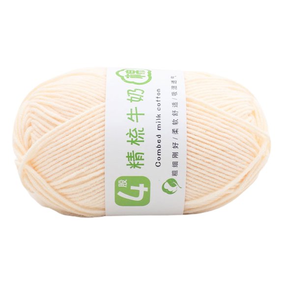 NIBOLOG 1 Roll 4 Strand Woolen Yarn - Super Soft DIY Wear Resistant Milk Cotton Knitting Wool