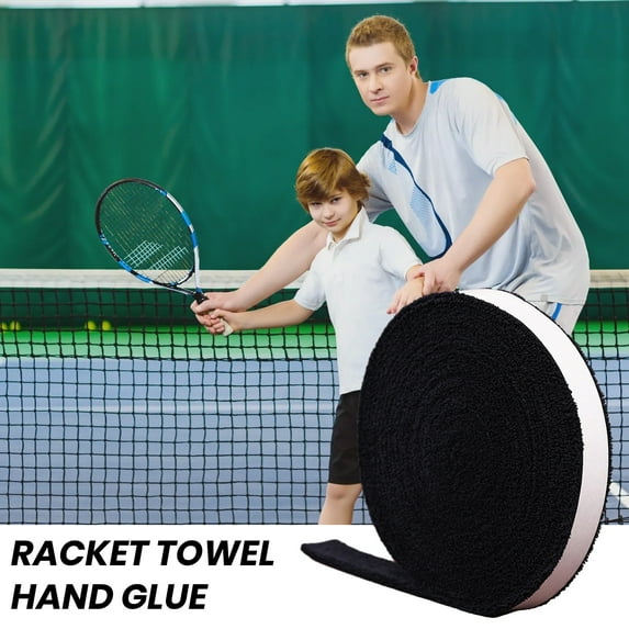 NIBOLOG 1 Roll Tennis Racket Towel 5 Meter Super Sweat Absorbent Thickened Sweat Tape Great Friction Anti-slip Soft Shockproof Badminton Tennis Racket Towel Hand Glue Sweatband Tape Wrap