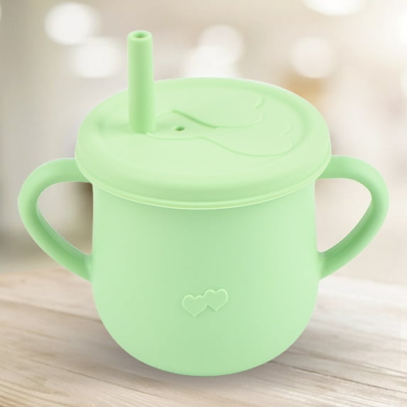 NIBOLOG 1 Set 200ml Straw Mug Large Diameter Double Handle BPA Free Infant Sippy Water Cup Home Use