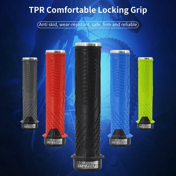 NIBOLOG 1 Set Locking Bike Grips Lightweight TPR Rubber Impact-resistant Handle Grips for MTB