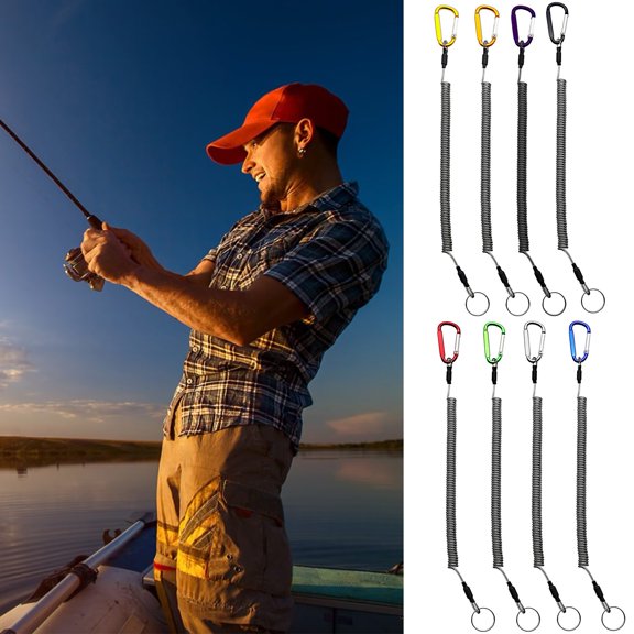 NIBOLOG 1 Set Rod Release Rope Toughness High Stretch Strong Pulling Force Quick Release Fishing Keychain Ring Hook Fishing Enthusiasts