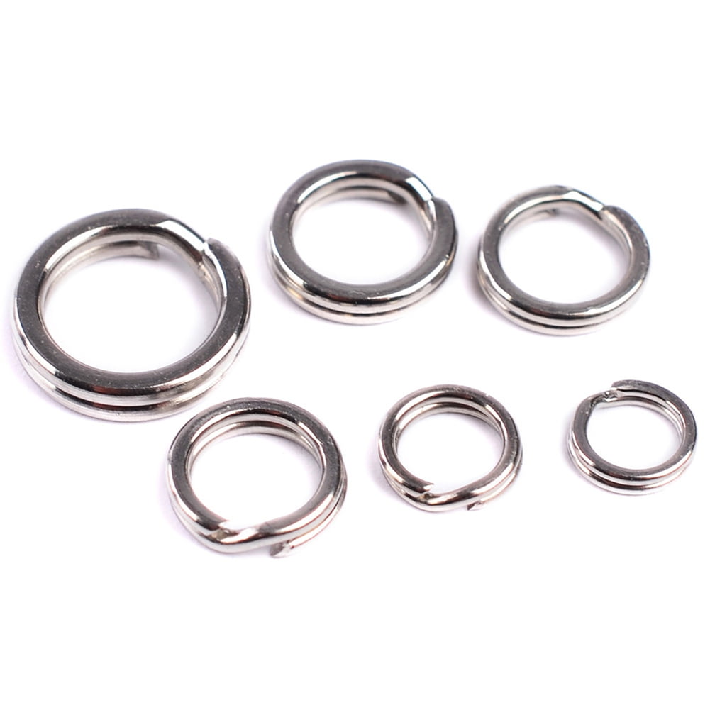 NIBOLOG 100Pcs Stainless Steel Double Loop Split Ring Open Carp Tool ...