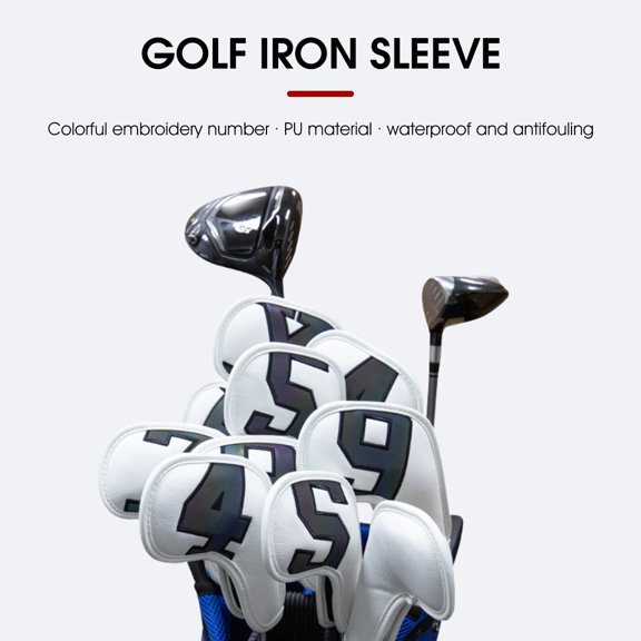 NIBOLOG 10Pcs Durable Golf Club Cover Hemming Process Anti-fouling Multiple Useful Golf Putter Cover for Golf Club