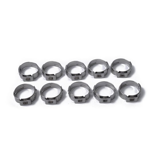 NIBOLOG 10Pcs Single Ear Stainless Steel Hydraulic Hose Fuel Air Pipe Clamps O-Clips