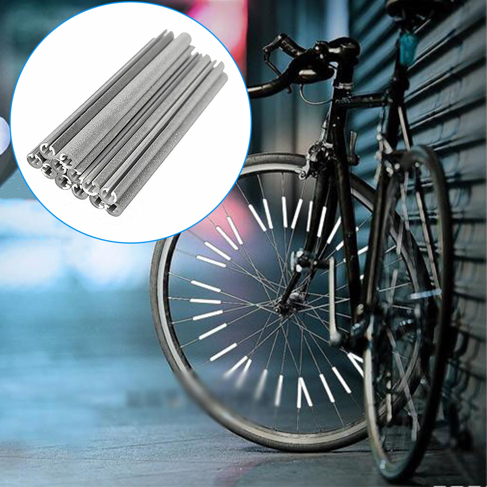 NIBOLOG 12Pcs Universal Bicycle Spokes Wheels Reflective Card Strips ...