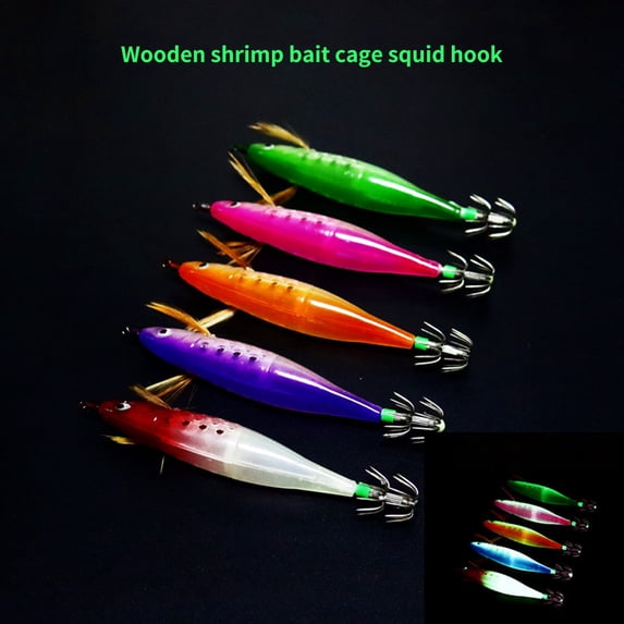 NIBOLOG 12cm/10g ABS Fishing Lures Wear-Resistant Artificial Double Section Wood Shrimp Bait for Angling