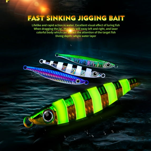 NIBOLOG 14/40/80g Fishing Bait 3D Simulated Fisheye Sharp Hook Luminous Angling Metal Saltwater Glow-in-the-dark Bionic Artificial Bait Outdoor Fishing