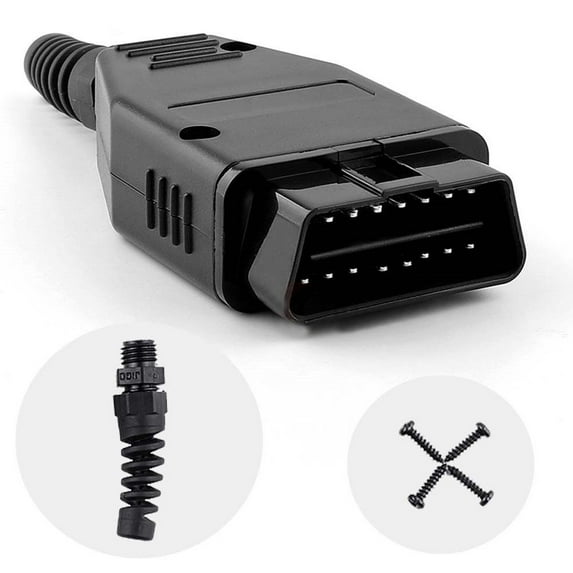 NIBOLOG 16 Pin Male Shell Diagnostic Adaptor - OBD2 Connector Plug Auto Tool