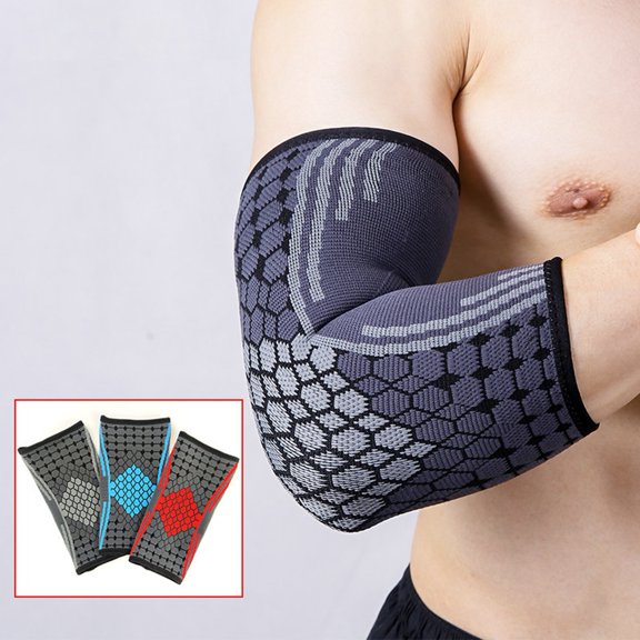 NIBOLOG 1Pc Elbow Guard Knitting Compression Breathable Shock Absorption High Stretchy Elbow Protection Thin Sports Elbow Brace Compression Sleeve for Sports
