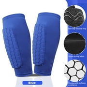 NIBOLOG 1Pc Sports Shin Guard for Youth Adults Elastic Breathable Shin Sleeve with Honeycomb Pads Impact Resistant Anti-Collision Calf Protection Gear for Football Baseball Boxing Cycling