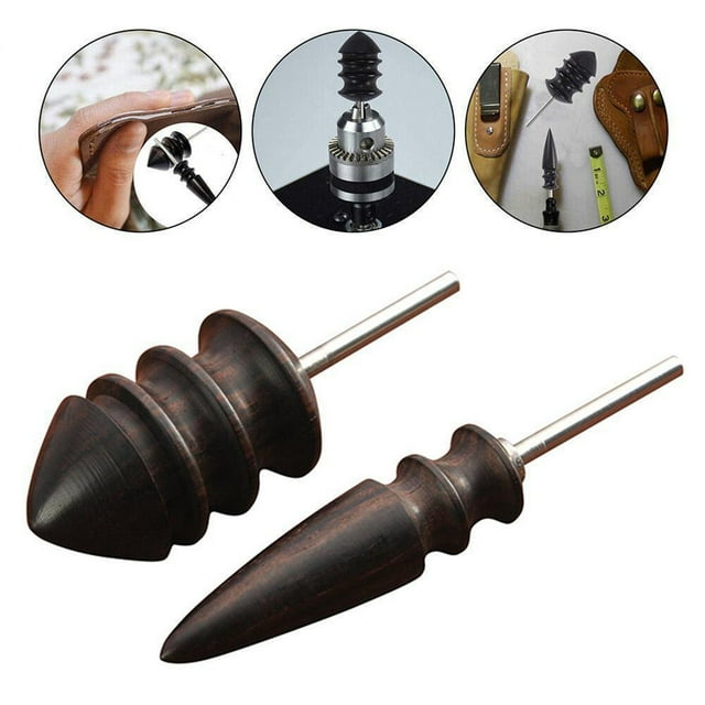 NIBOLOG 2 Pack Leather Burnisher Bits Polishing Tools Leather Edge