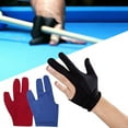 thumbnail image 1 of NIBOLOG 2 Pcs Spandex Snooker Billiard Cue Gloves Pool Left Hand Three Finger Accessory, 1 of 8