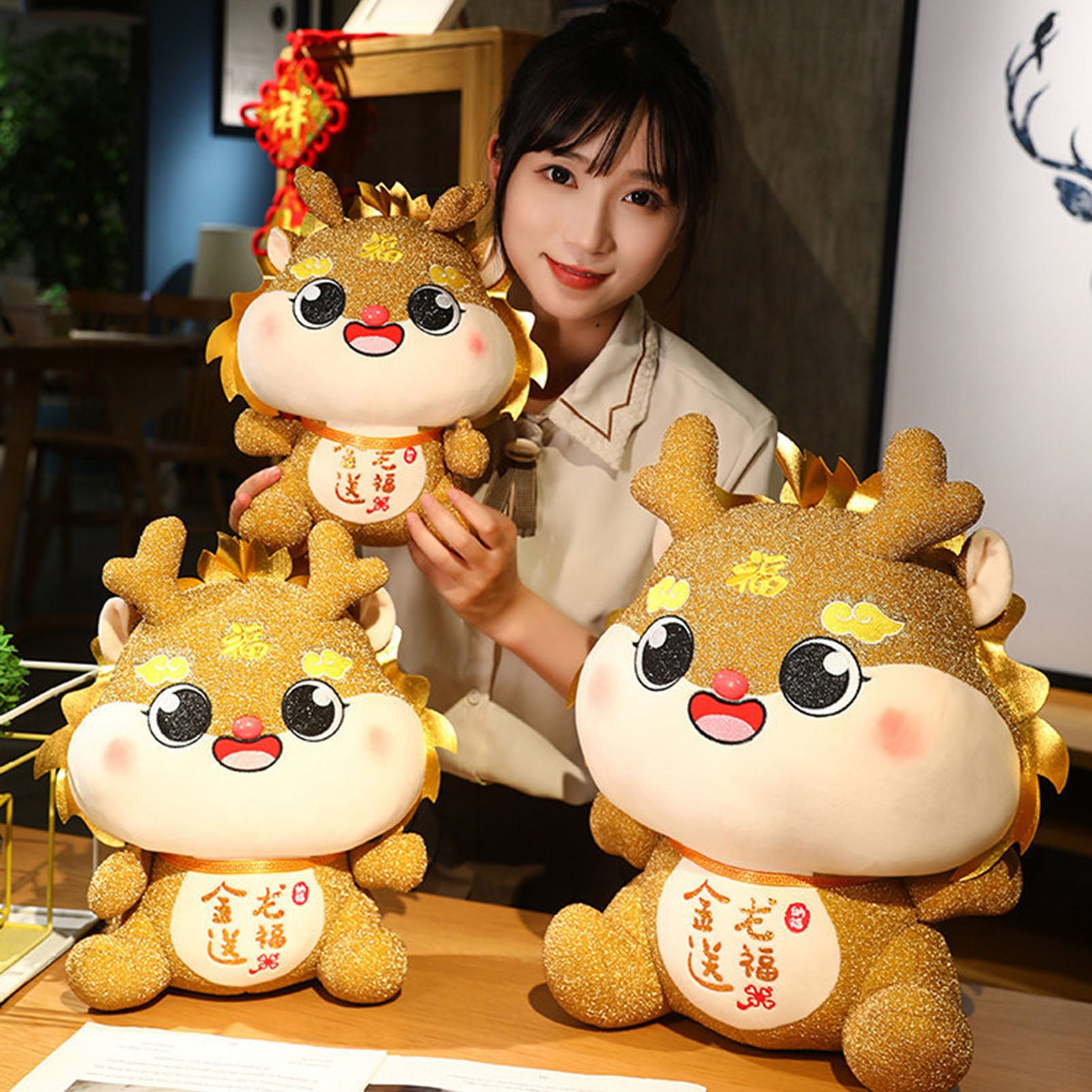 NIBOLOG 2024 Chinese Zodiac Dragon Plush Toy Cute Stuffed Year of The ...