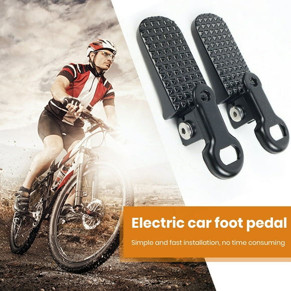NIBOLOG 2Pcs Bike Rear Pedals Mini Folding Bike Pegs Aluminum Alloy Non-Slip Bicycle Footrests Quick Release Foot Plates Pedals for E-Bike