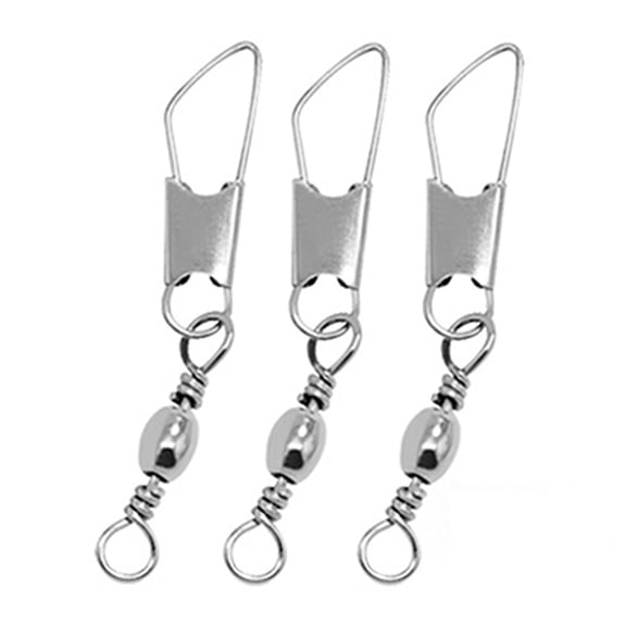 NIBOLOG 30Pcs High Strength Fishing Barrel Swivel with Safety Snap Connector Tackle Kit