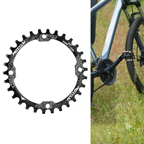 NIBOLOG 30T Narrow-wide Teeth Bike Chainring Sturdy Anodizing Round Shape Bike Chain Ring for Mountain Bike