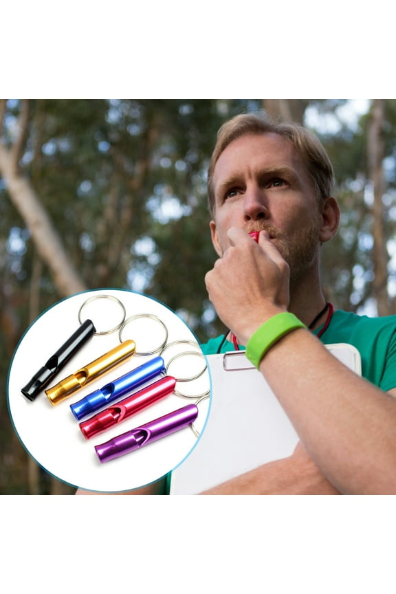 3Pcs Emergency Whistles Multifunction Super Loud Shrill Sound with Keychain Anodic Treatment Signaling Portable Outdoor Survival Whistles Keyrings for Hiking