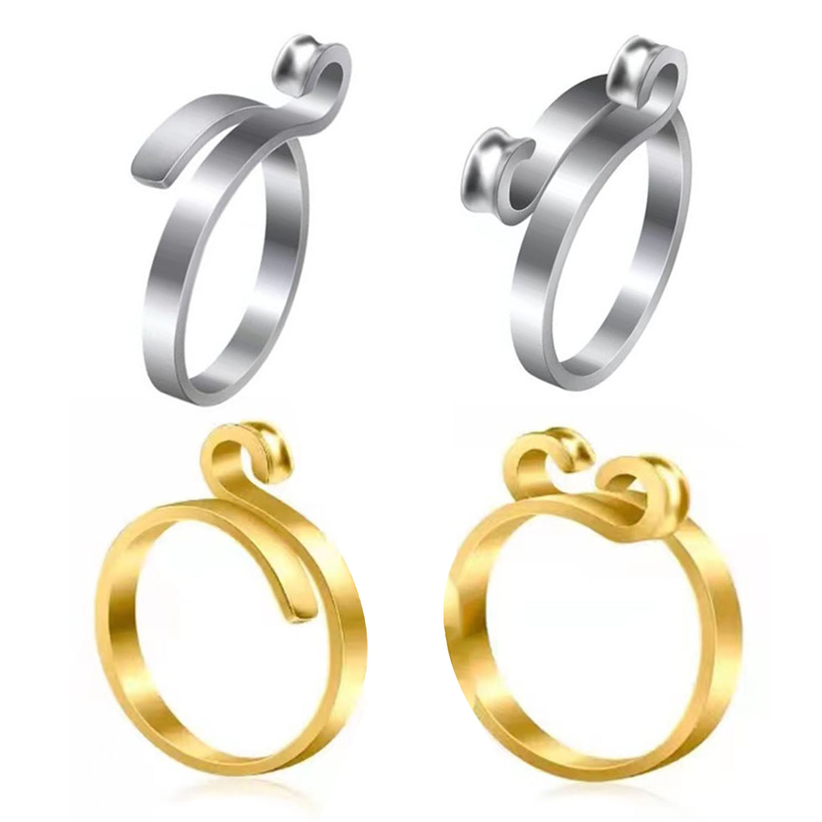 Loop Ring With Thread NIBOLOG 4-Piece Adjustable Knitting Crochet Loop Rings Set with 2 ...
