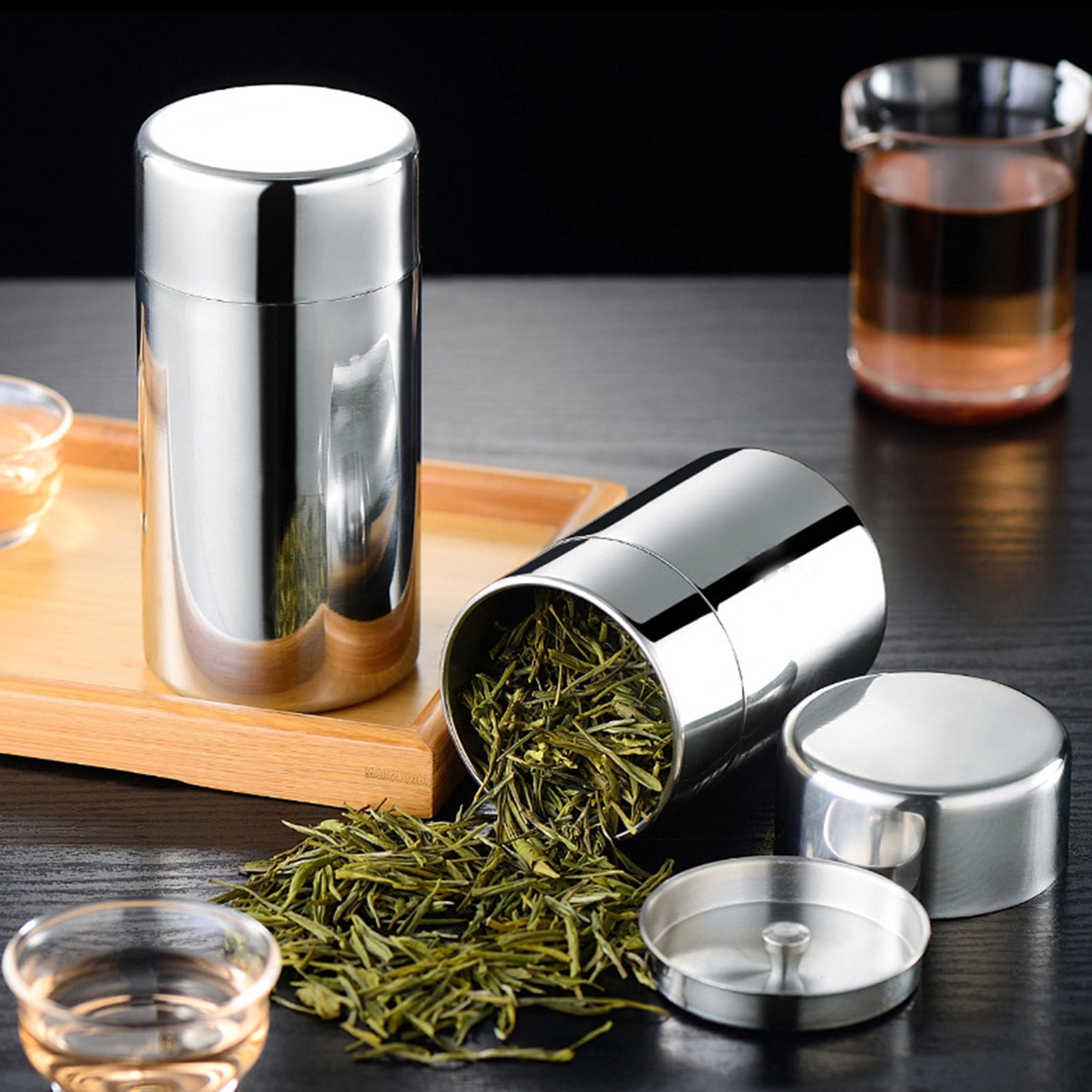 airtight tobacco tin NIBOLOG 400ml/550ml Tea Canister Airtight Moist-proof Sealed Lid Tin Sealed  Tobacco Storage Cans for Coffee