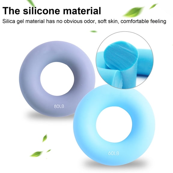 NIBOLOG 40LB/60LB/80LB/100LB Finger Grip No Odor Portable High Elasticity Flexible Comfortable Handfeel Build Strength Multipurpose Hand Grip Trainer Silicone Ring for Daily Life