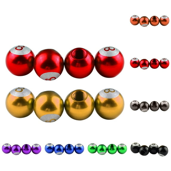 NIBOLOG 4Pcs Number 8 Round Ball Bike Motorcycle Wheel Tire Tyre Air Valve Caps