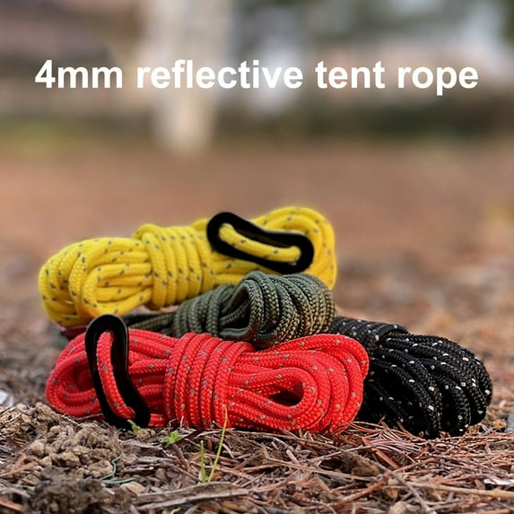 NIBOLOG 4Pcs/Set 3.5m High Density Strong Toughness Canopy Connecting Rope with Fixing Buckle Camping Tent Reflective Rope for Hiking